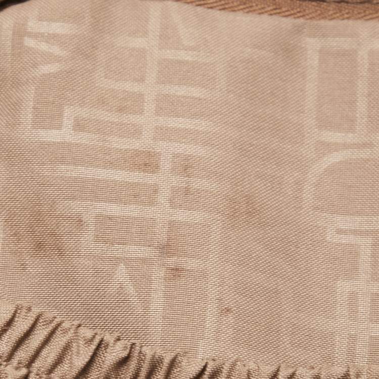 Pre Owned Diane Von Furstenberg Two Tone Brown Fabric and Leather Duffle Bag