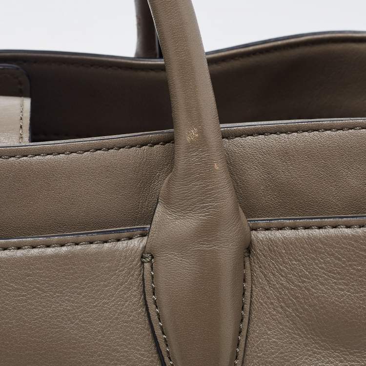 Pre Owned Diane Von Furstenberg Grey Leather Large 440 Gallery Secret Envelope Tote