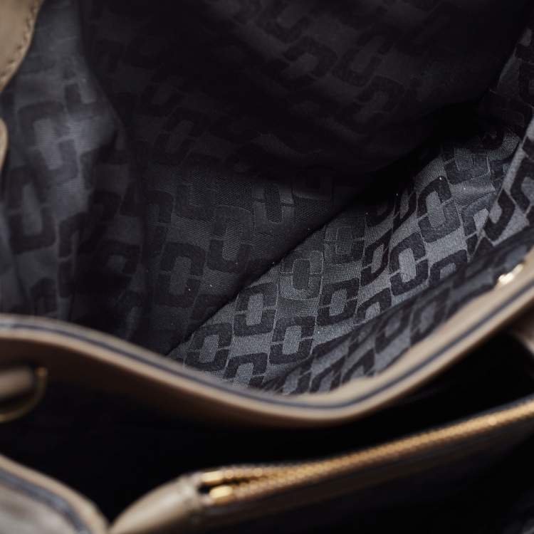 Pre Owned Diane Von Furstenberg Grey Leather Large 440 Gallery Secret Envelope Tote