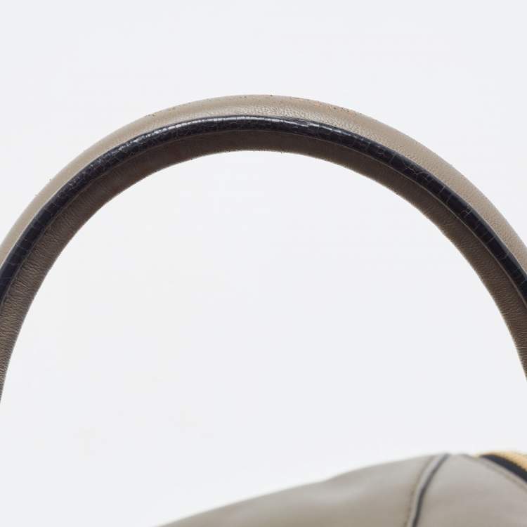 Pre Owned Diane Von Furstenberg Grey Leather Large 440 Gallery Secret Envelope Tote