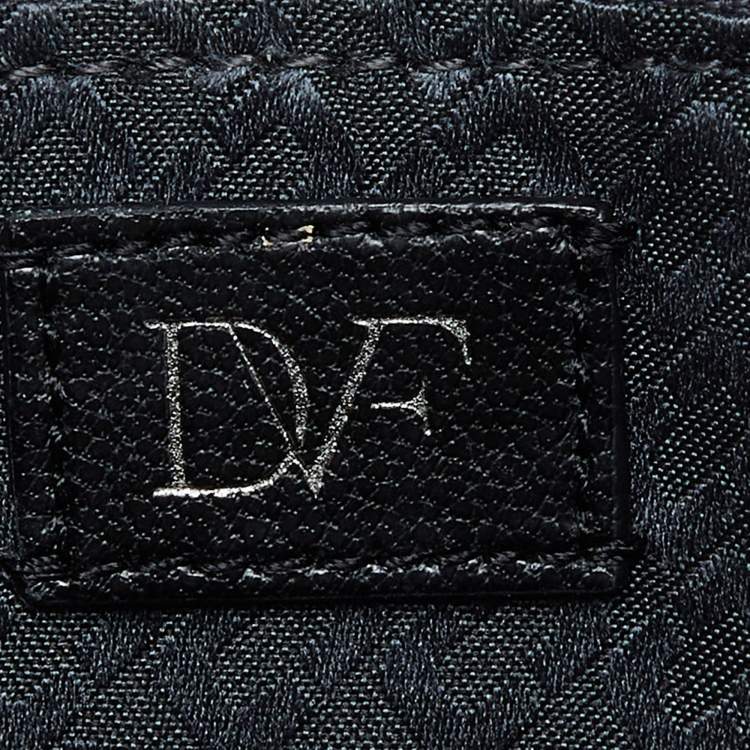 Pre Owned Diane Von Furstenberg Black/White Leather and Watersnake Highline Shoulder Bag