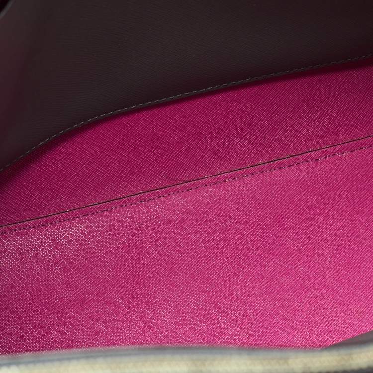 Pre Owned Diane Von Furstenberg Grey Saffiano Leather Large Voyager Carryall Tote