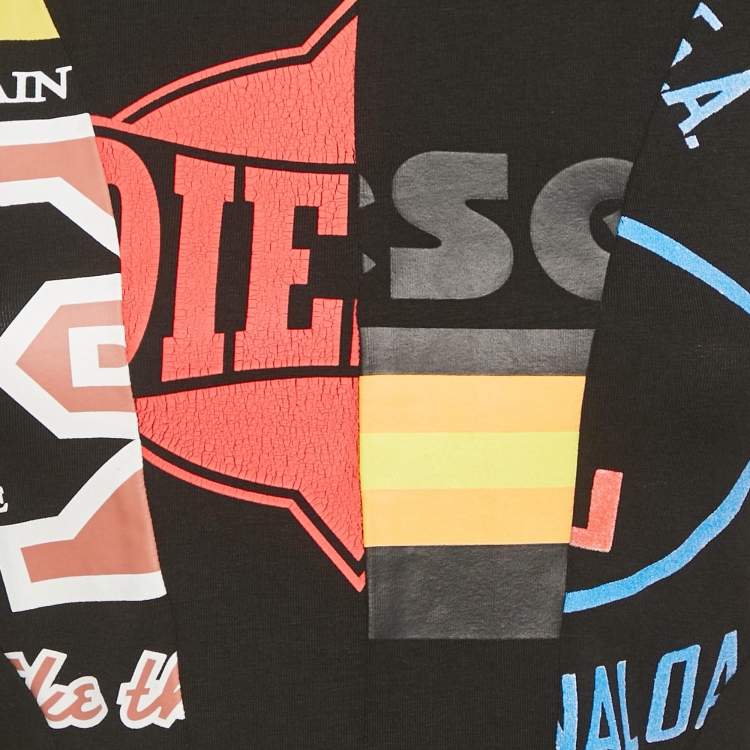 مملوكة مسبقًا Diesel Black Printed Jersey T-Shirt S