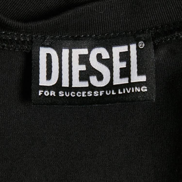 مملوكة مسبقًا Diesel Black Printed Jersey T-Shirt S