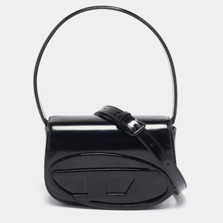 Pre Owned Diesel Black Mirrored Leather 1DR-Iconic Shoulder Bag