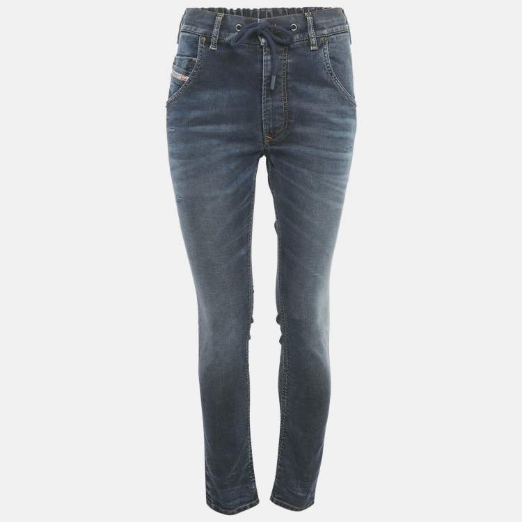Pre Owned Diesel Blue Denim Elasticized Sweat Jeans M