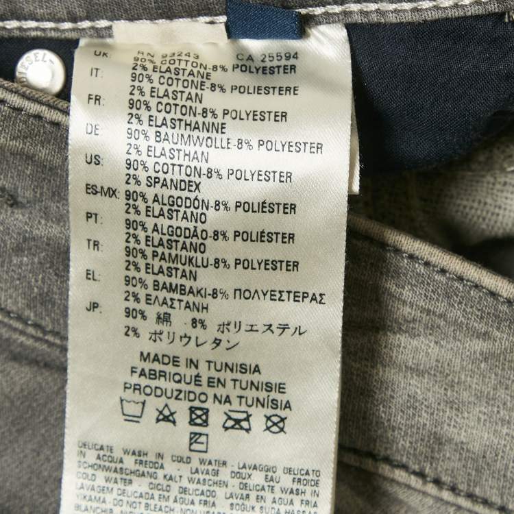 Pre Owned  Diesel Grey Washed Denim Low Waist Fayza Jeans S Waist 27