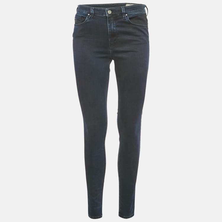 Pre Owned Diesel Navy Blue Denim Skinzee High Jeans M Waist 28"