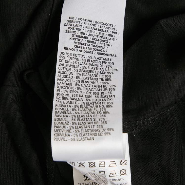 Pre Owned تي شيرت ديزل أسود بفتحة رقبة ممزقة من الجيرسي مقاس صغير