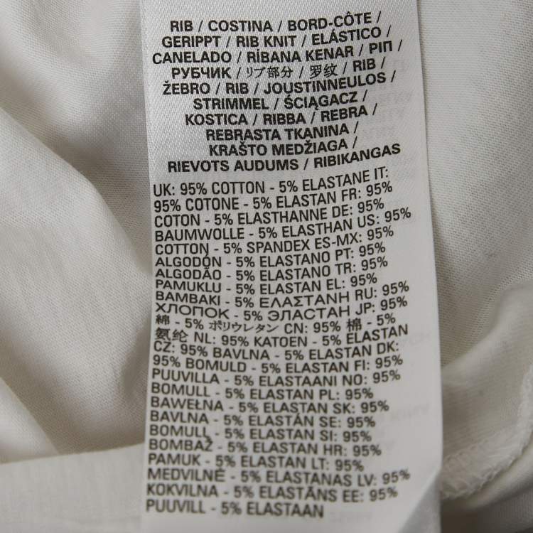 Pre Owned Diesel White Jersey Ripped Detail T-Shirt S