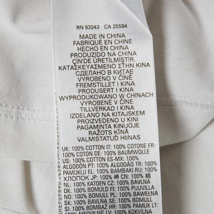 Pre Owned Diesel White Jersey Ripped Detail T-Shirt S