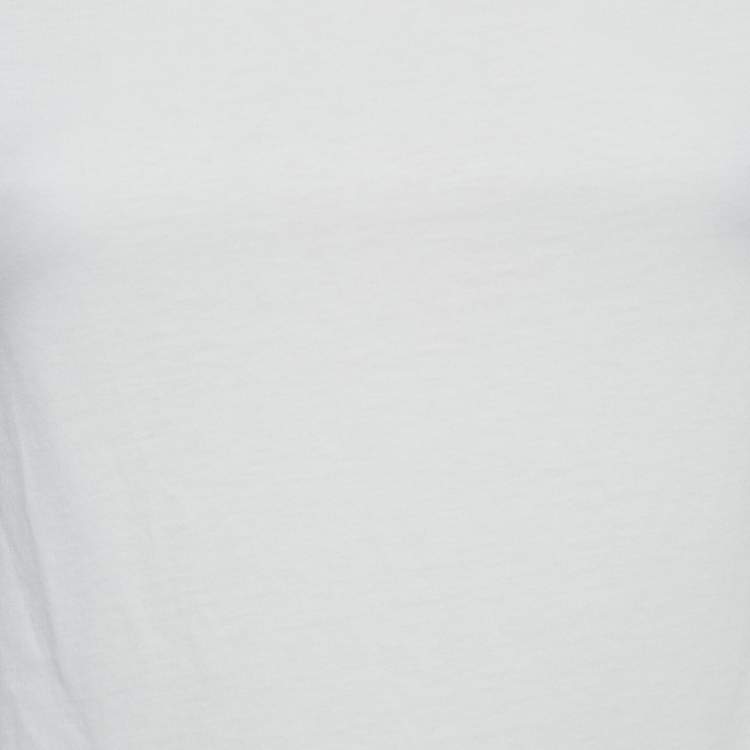 Pre Owned Diesel White Jersey Ripped Detail T-Shirt S