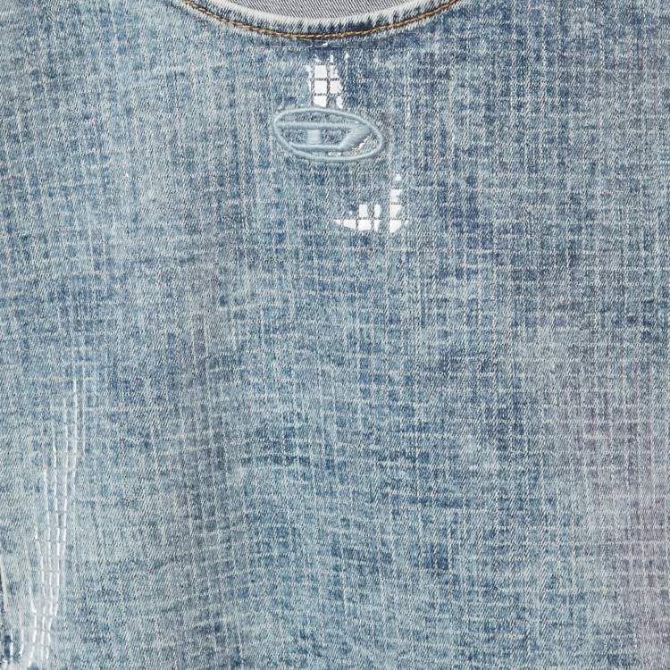 Pre Owned Diesel Blue Denim De-Shi-S Tank Top XS