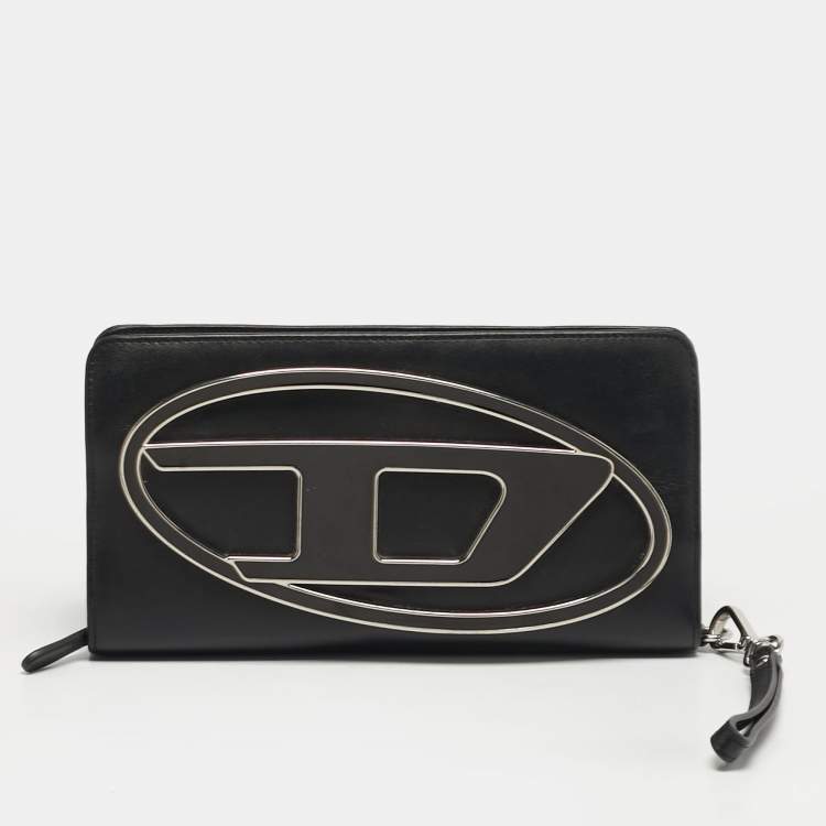 مملوكة مسبقًا Diesel 1DR  Black Leather Wallet On Strap