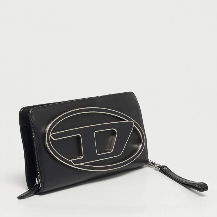 مملوكة مسبقًا Diesel 1DR  Black Leather Wallet On Strap