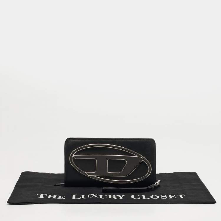 مملوكة مسبقًا Diesel 1DR  Black Leather Wallet On Strap