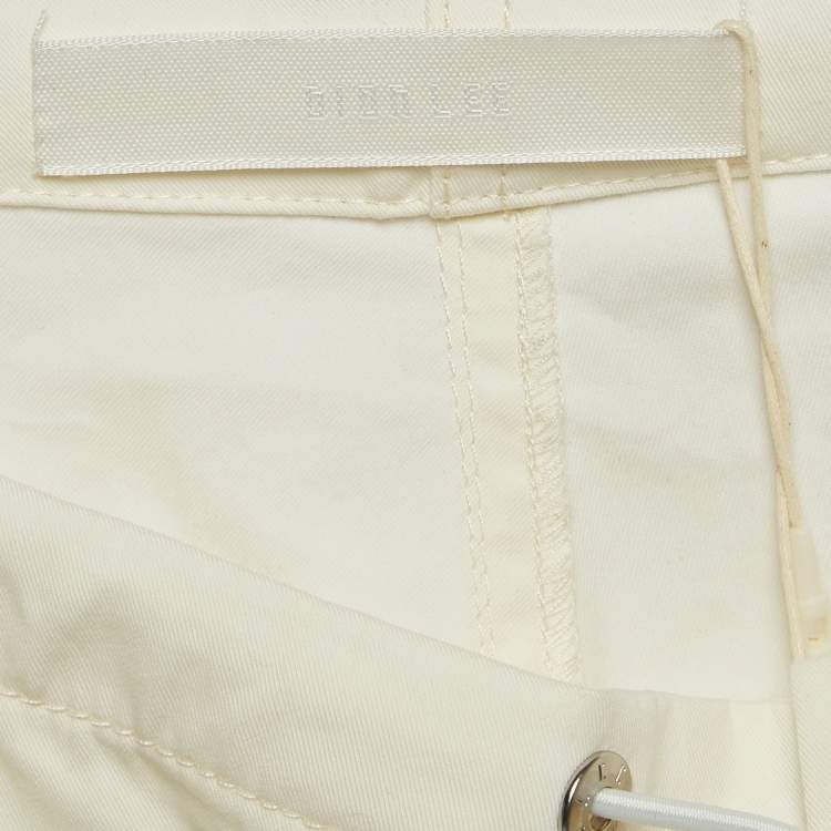 Pre Owned Dion Lee Ivory White Cotton Blend Toggle Parachute Pants S