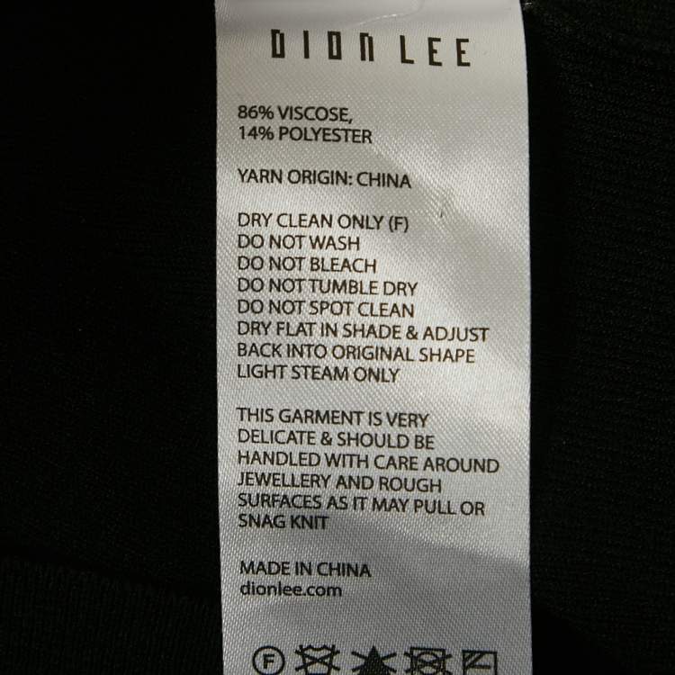 Pre Owned Dion Lee Black Jersey V-Neck Twist Shoulder Detail Midi Dress M