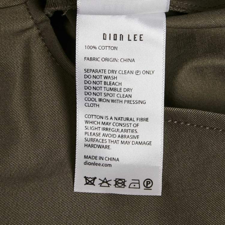 Pre Owned Dion Lee Ash Green Cotton Belted Utility Shirt  S
