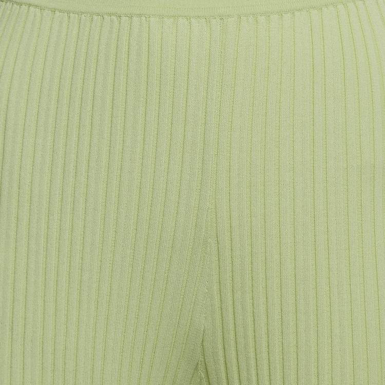 Pre Owned Dion Lee Mint Green Ribbed Knit Pants M