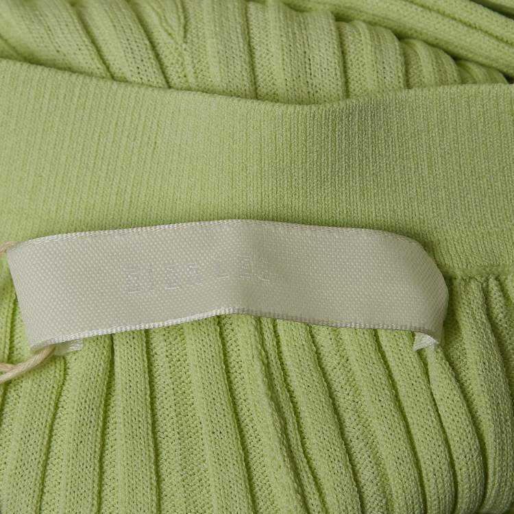 Pre Owned Dion Lee Mint Green Ribbed Knit Pants M