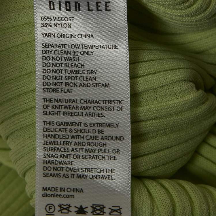 Pre Owned Dion Lee Mint Green Ribbed Knit Pants M