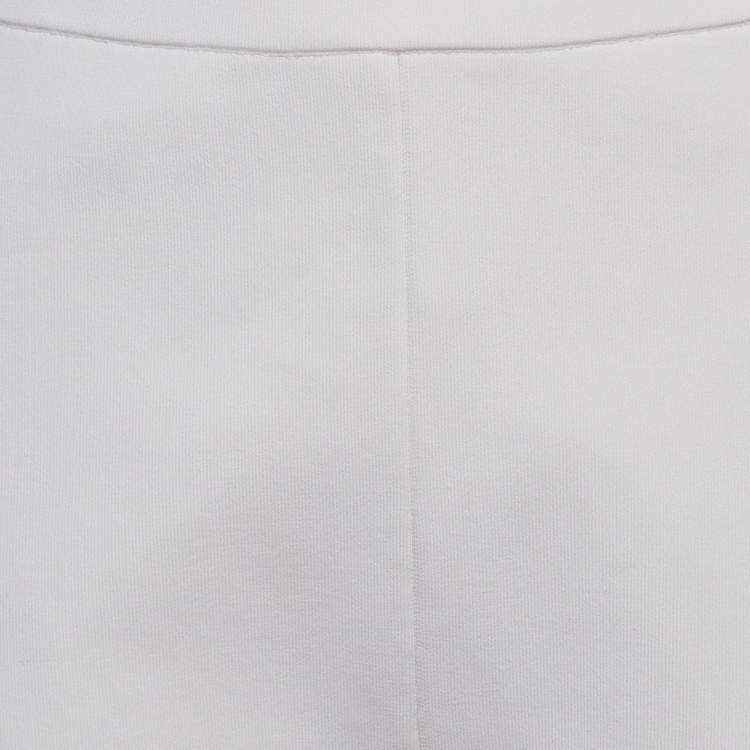 Pre Owned Dion Lee White Knit Wide Leg Trousers L