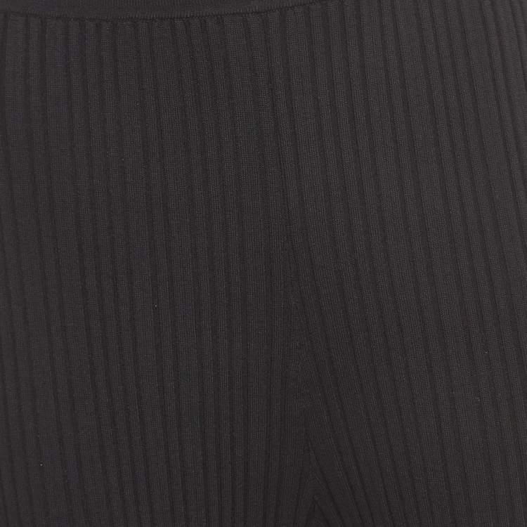 Pre Owned Dion Lee Black Rib Knit Elasticated Waist Float Pants L