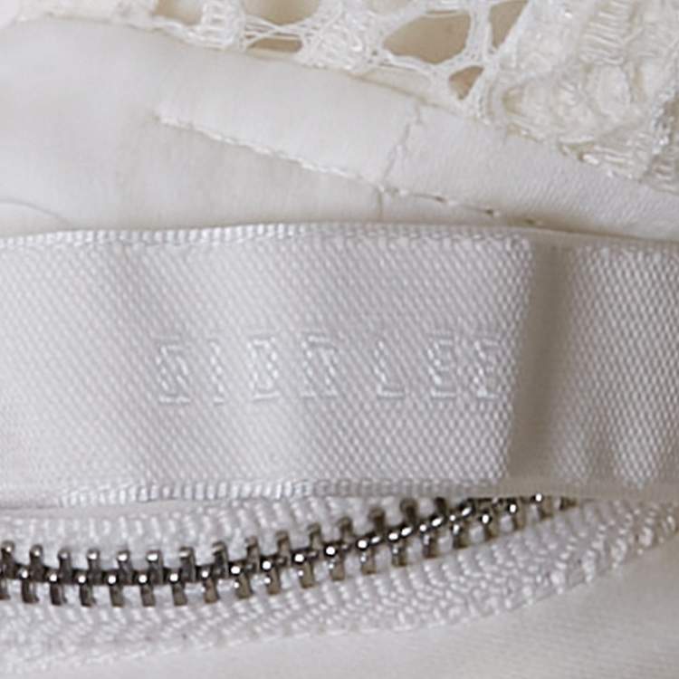 Pre Owned Dion Lee White Mesh and Cotton Corset Mini Dress S