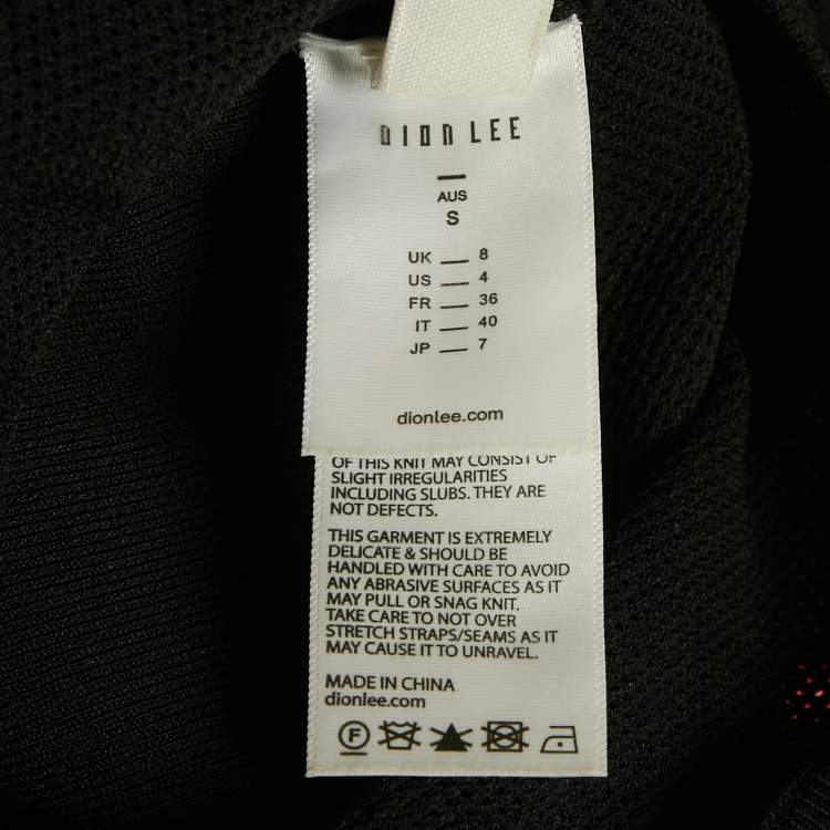 Pre Owned Dion Lee Black Jersey & Mesh Corset Detail Mini Dress S 