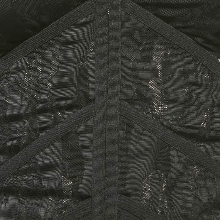 مملوكة مسبقًا Dion Lee Black Lace Cut-Out Sheer Corset Top S