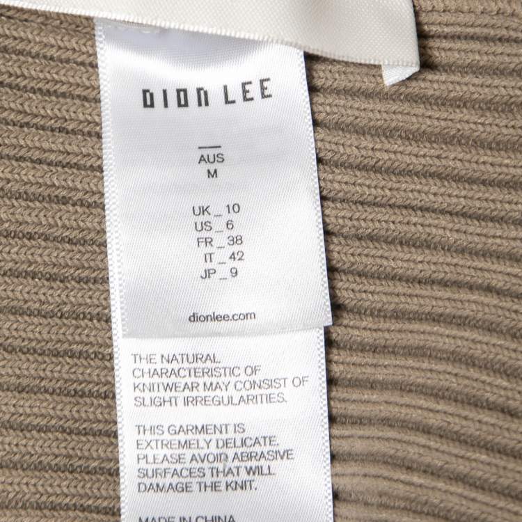 Pre Owned Dion Lee Beige Knit Twisted Cut Out Sleeveless Top M