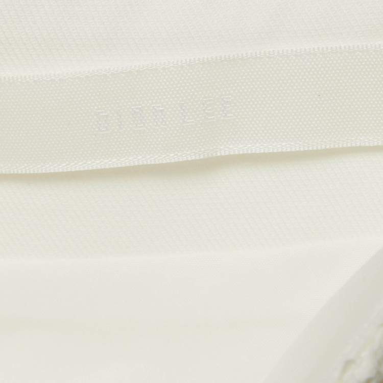 Pre Owned Dion Lee White Lace and Gabardine Lace-Up Mini Skirt S