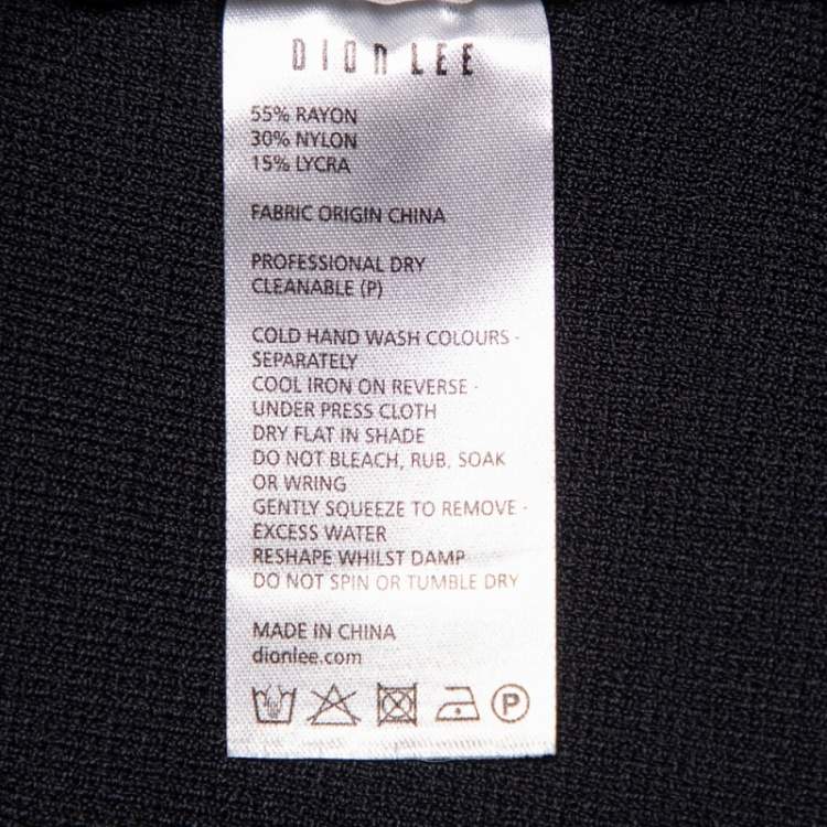 Pre Owned Dionlee Black Knit Cutaway Halterneck Long Sleeve Top L