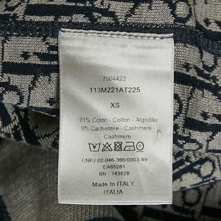 مملوكة مسبقًا Dior Homme Navy Blue Cotton Knit Zip-Up Hoodie XS