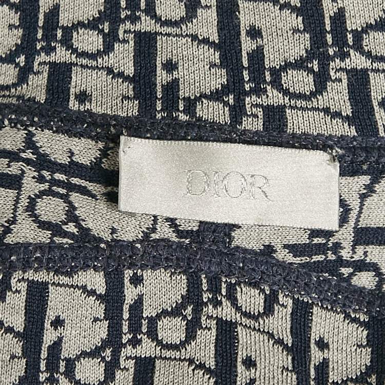 مملوكة مسبقًا Dior Homme Navy Blue Cotton Knit Zip-Up Hoodie XS