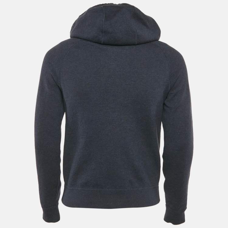 مملوكة مسبقًا Dior Homme Navy Blue Cotton Knit Zip-Up Hoodie XS