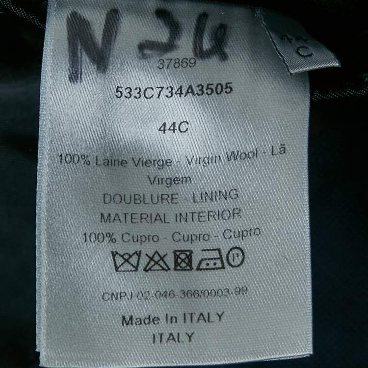 Pre Owned Dior Homme Navy Blue Wool Single Breasted Blazer L