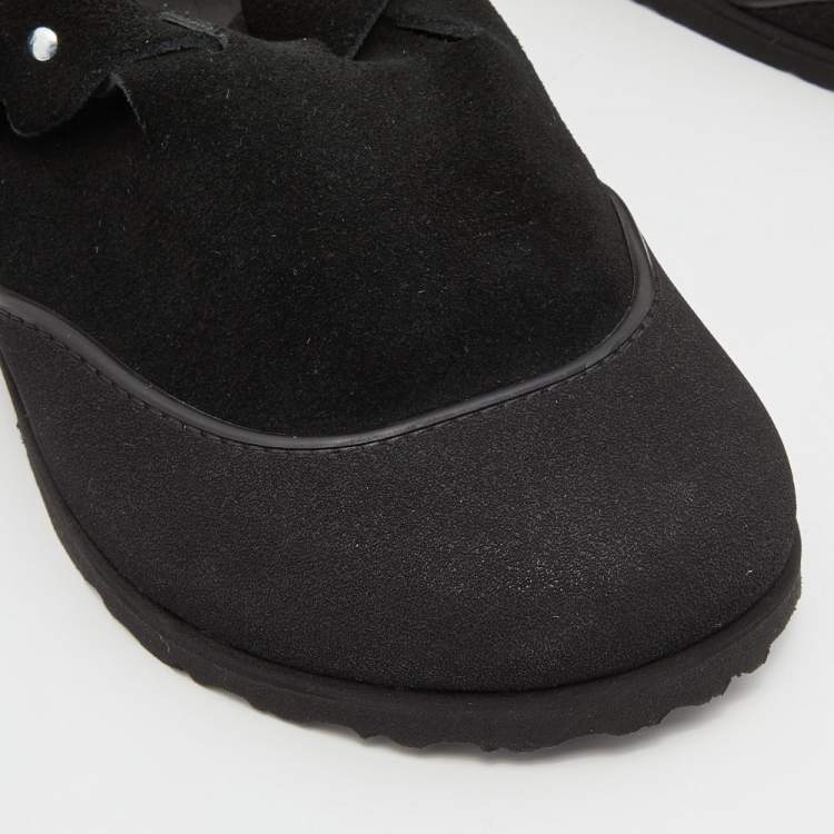 Pre Owned Dior Homme x Birkenstock Black Suede and Rubber Limited Edition Flat Slides Size 45