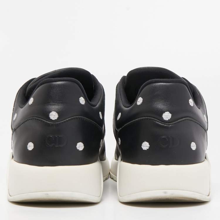 Pre Owned Dior Black Leather Polka Dot Low Top Sneakers Size 40