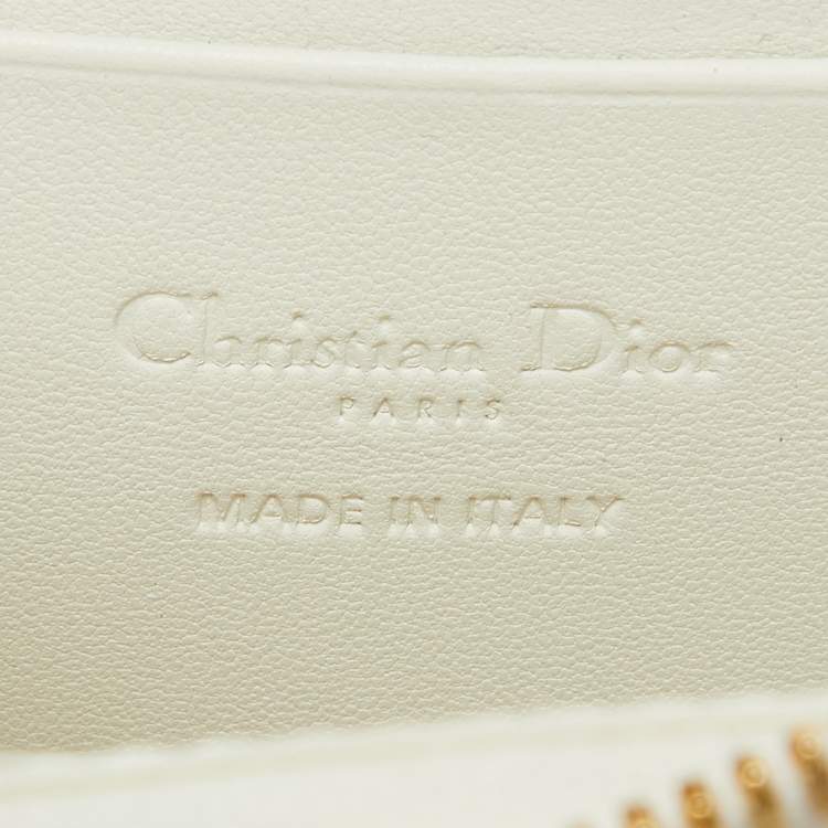 Pre Owned Dior White Cannage Leather Lady Dior Call'in Dior Phone Holder