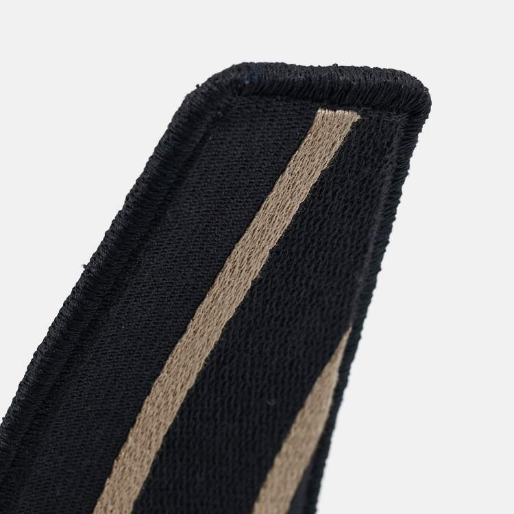 Pre Owned Dior Navy Blue Oblique Jacquard Headband 