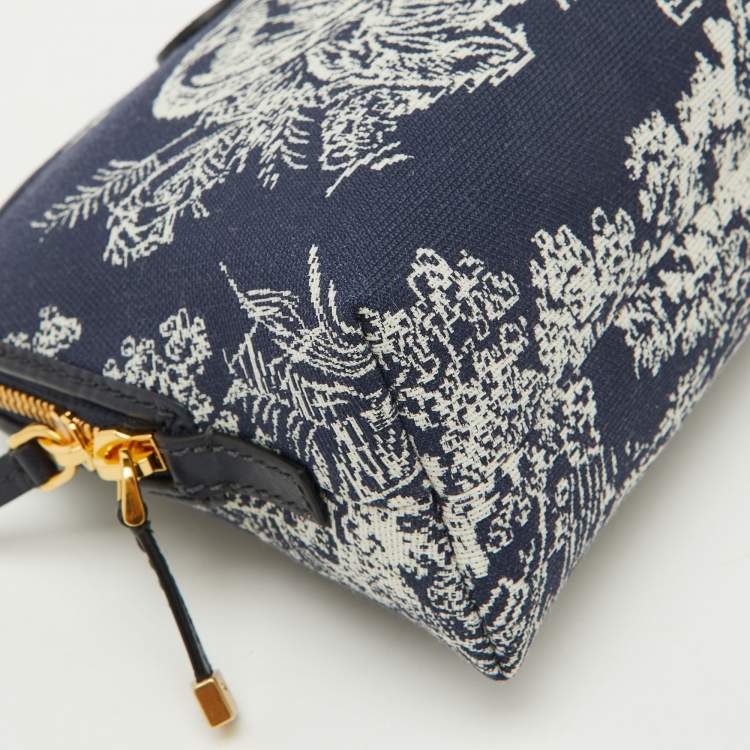 Pre Owned Dior Blue Toile de Jouy Reverse Jacquard Canvas 30 Montaigne Cosmetic Pouch