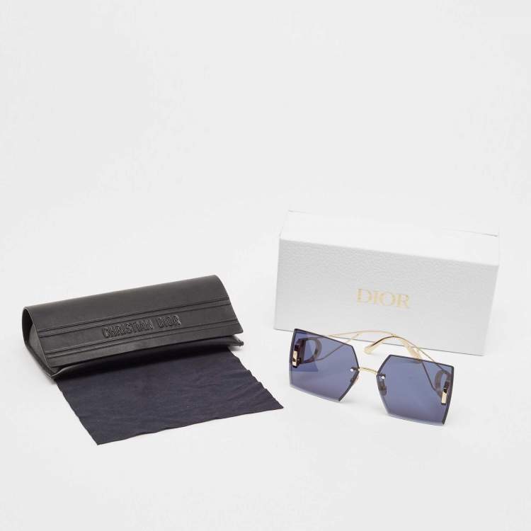 Pre Owned Dior Blue/Gold  30 Montaigne S7U Square Sunglasses