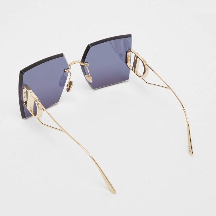 Pre Owned Dior Blue/Gold  30 Montaigne S7U Square Sunglasses