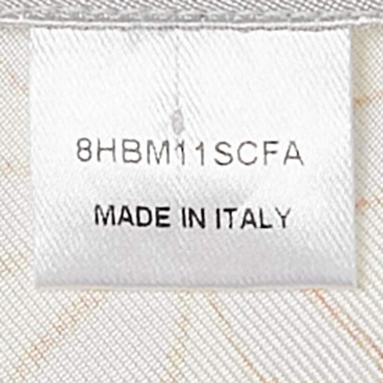 Pre Owned Dior Ivory White Floral Print Silk Square Scarf 