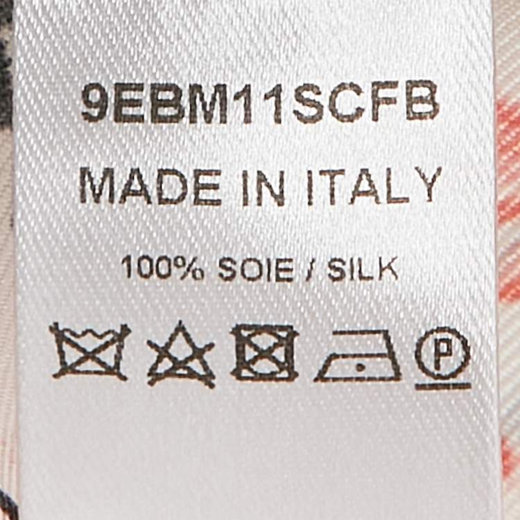 Pre Owned Dior White Floral Hello Dior Print Silk Bandana Scarf 