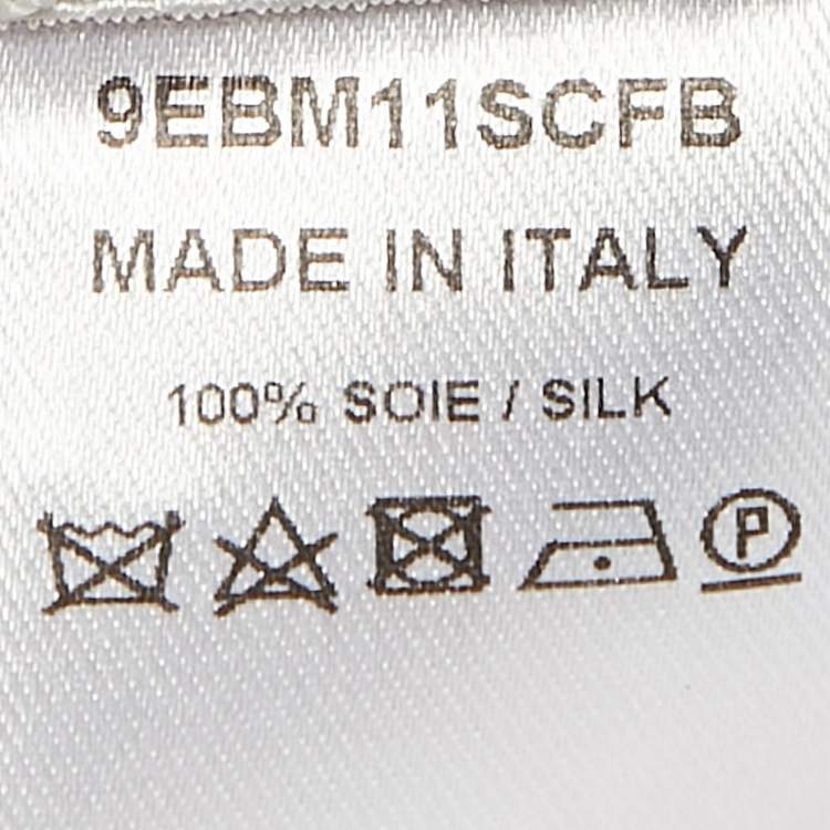 Pre Owned Dior White Floral Hello Dior Print Silk Bandana Scarf 