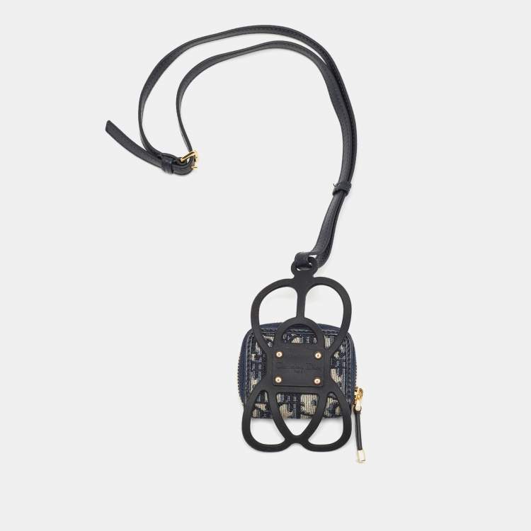 Pre Owned Dior Navy Blue Oblique Canvas and Rubber 30 Montaigne Phone Cover with Airpods Pro Case