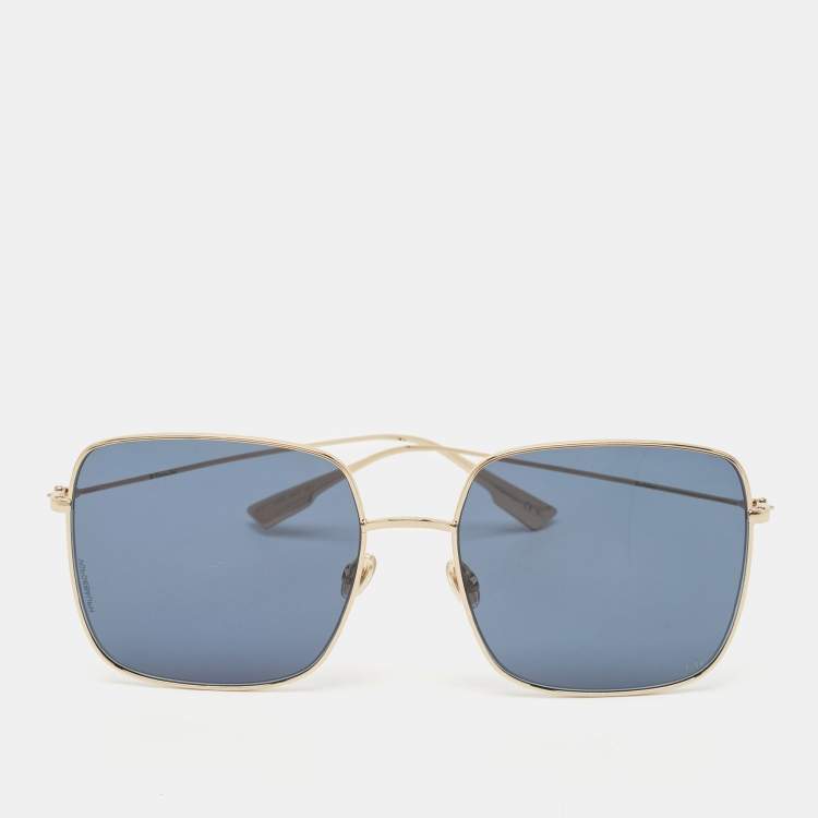 Pre Owned Dior Blue/Gold Tone Stellaire1 Square Sunglasses